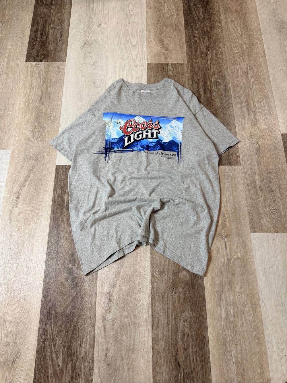 Vintage 90s Coors Light Grey Short Sleeve Tee
